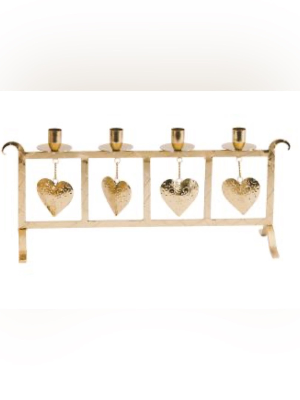 🆕- TAHARI HOME | MAISON Gold Four-Arm Heart Candle Holder